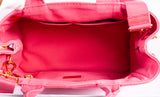 Authentic Pink Prada Canapa Small Logo Tote Bag