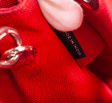 Authentic Red Prada Canvas Grommet Canapa Small Tote Bag