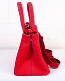 Authentic Red Prada Canvas Grommet Canapa Small Tote Bag