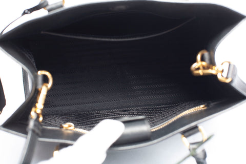 Authentic Prada Black Saffiano Tote Shoulder Bag