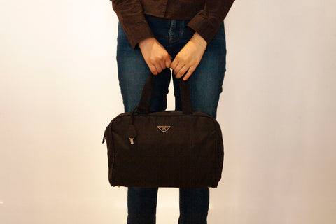 Authentic Prada Vintage Brown Tessuto Nylon Handbag