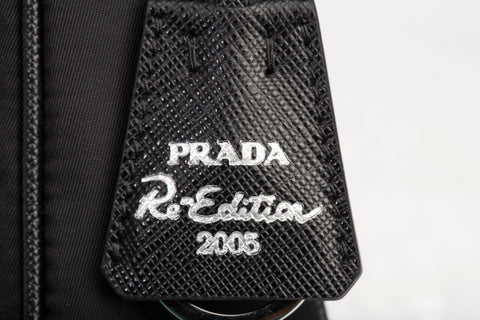 Authentic Black Prada Re-Edition 2005 Re-Nylon and Saffiano Mini Bag