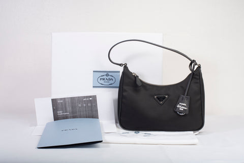 Authentic Black Prada Re-Edition 2005 Re-Nylon and Saffiano Mini Bag