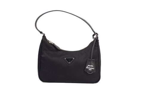 Authentic Black Prada Re-Edition 2005 Re-Nylon and Saffiano Mini Bag