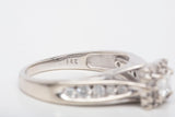 Ladies 14k White Gold Multi-Cut Engagement Ring Size 7