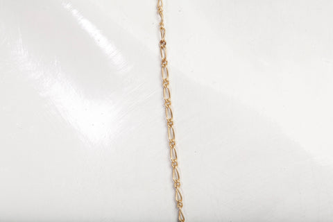 Ladies 14K Yellow Gold Purple Beaded Lariat Dangle Necklace