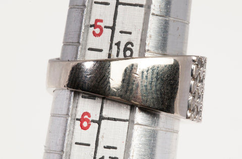 Ladies 14k White Gold Pave Diamond Wide Band 0.40CTW