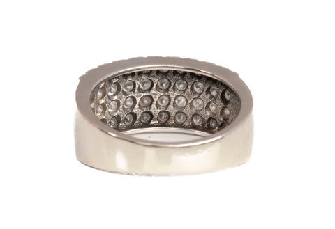 Ladies 14k White Gold Pave Diamond Wide Band 0.40CTW