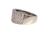 Ladies 14k White Gold Pave Diamond Wide Band 0.40CTW