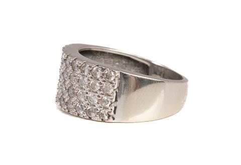 Ladies 14k White Gold Pave Diamond Wide Band 0.40CTW