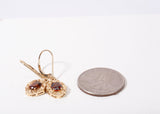 Ladies 14k Yellow Gold Citrine Oval Cut Filagree Drop Earrings