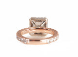 Ladies Verragio 14k Rose Gold Princess Cut LAB GROWN Diamond Engagement Set 1.90CTW