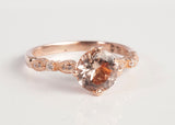 Ladies 14k Rose Gold Morganite & Diamond Accent Wedding Set 0.95CTW