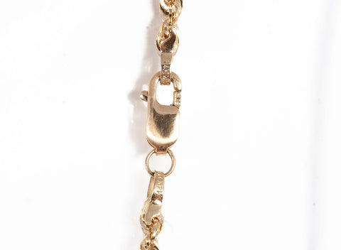 14k Yellow Gold Rope Chain Necklace 24''