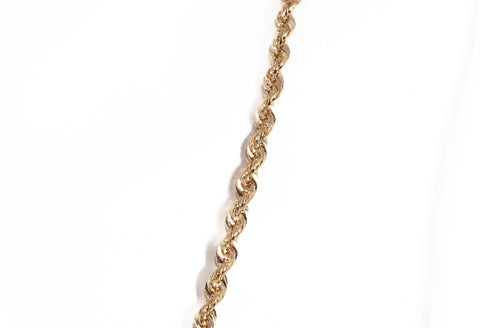14k Yellow Gold Rope Chain Necklace 24''