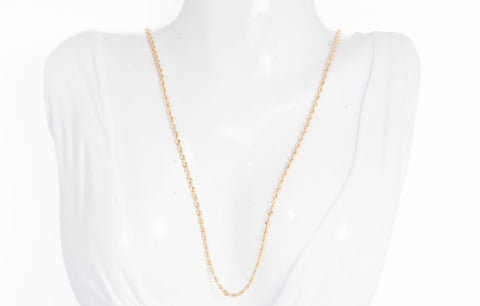 14k Yellow Gold Rope Chain Necklace 24''