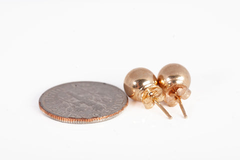 14k Yellow Gold Small Ball Stud Earrings