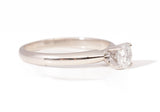Ladies 14k White Gold Round Cut Solitaire Diamond Engagement Ring