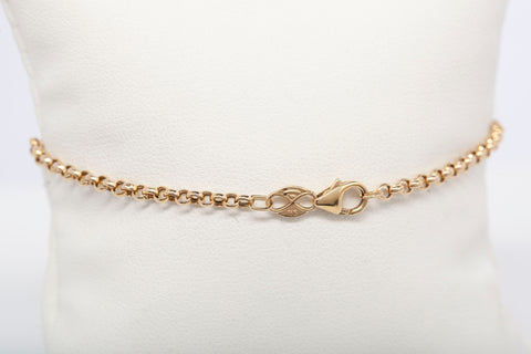 14k Yellow Gold Rolo Link Anklet