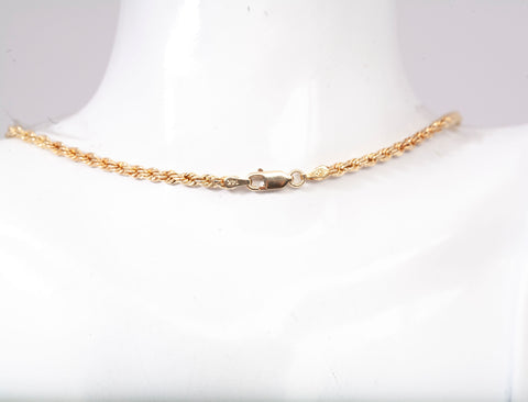 14K Yellow Gold Rope Chain 26" 2.8mm