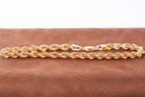 Unisex 10k Yellow Gold Rope Style Bracelet Size 8.25"