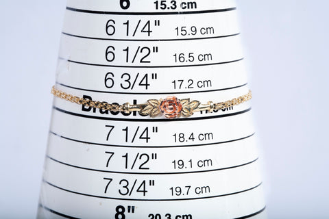 Ladies 14k Two-Tone Single Rose Bracelet Size 6.75"