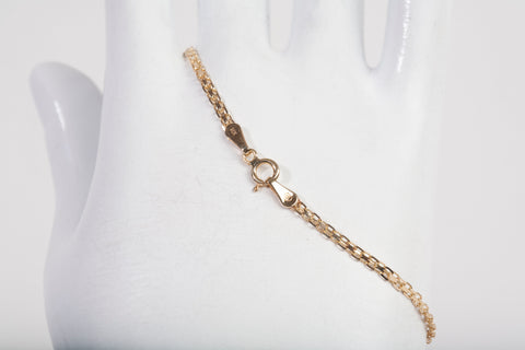 Ladies 14k Two-Tone Single Rose Bracelet Size 6.75"