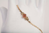 Ladies 14k Two-Tone Single Rose Bracelet Size 6.75"
