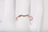 Ladies 14k Rose Gold Curve Stacking Ring Size 7"