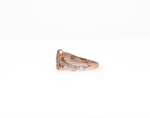 Ladies Dainty Cubic Zirconia Rose Gold Ring Size 4.5