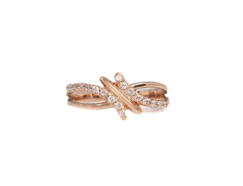 Ladies Dainty Cubic Zirconia Rose Gold Ring Size 4.5