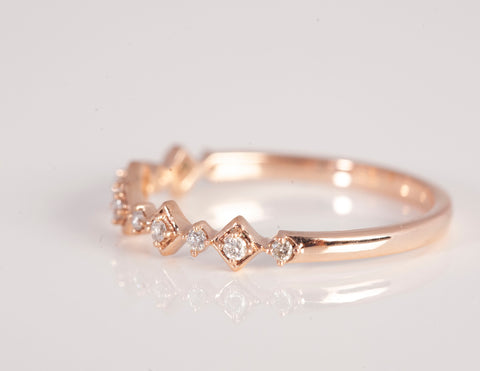 Ladies 10k Rose Gold Diamond Ring