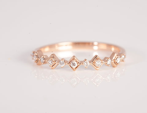 Ladies 10k Rose Gold Diamond Ring