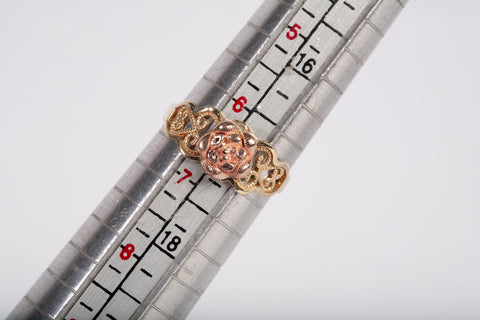 Ladies 10k Two-Tone Rose Ring