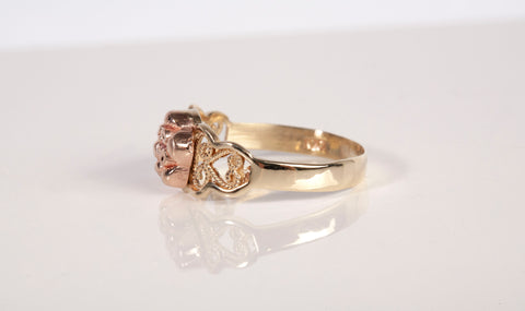 Ladies 10k Two-Tone Rose Ring
