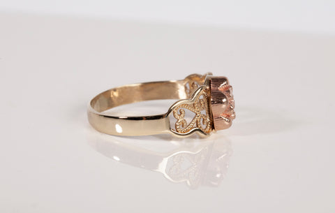 Ladies 10k Two-Tone Rose Ring