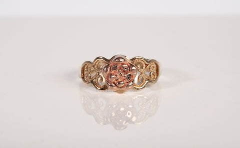 Ladies 10k Two-Tone Rose Ring
