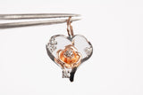 Ladies 14k Two-Toned Heart Cutout Rose with Diamond Accents Pendant