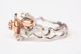 Vintage 14k Two-Tone Rose Flower Diamond Ring