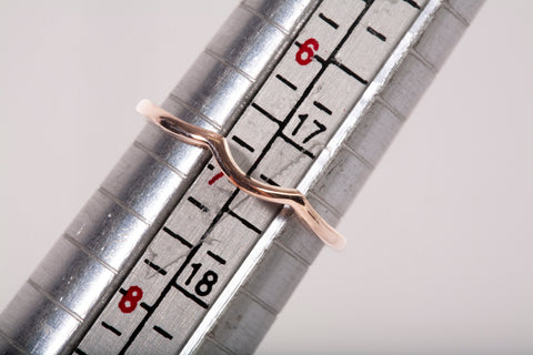 Ladies 14k Rose Gold Curve Stacking Ring Size 7"