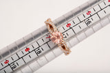 Ladies 14k Rose Gold Morganite with Diamond Twisted Pave Shank Ring