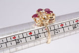 Ladies 14k Yellow Gold Ruby w/Diamond Accent Cocktail Ring