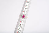 Ladies 14k White Gold Pear Shaped Ruby Diamond Accent Ring Size 7
