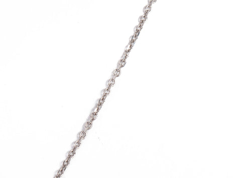 Ladies Dainty 14k White Gold Solitaire Diamond Pendant Necklace 0.61CTW