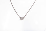 Ladies Dainty 14k White Gold Solitaire Diamond Pendant Necklace 0.61CTW