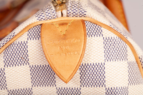 Authentic Louis Vuitton Damier Azur Canvas Speedy 30 Handbag
