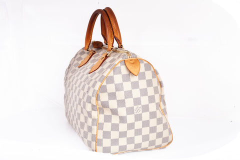 Authentic Louis Vuitton Damier Azur Canvas Speedy 30 Handbag