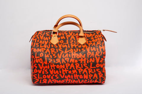 Authentic Louis Vuitton x Stephen Sprouse Orange Graffiti Speedy 30 Handbag