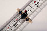 Ladies 14k Yellow Gold Three Stone Sapphire Ring