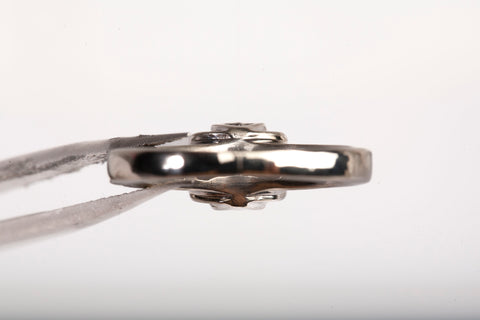 Ladies 14k White Gold Princess Cut with Diamond Accents Engagement Ring